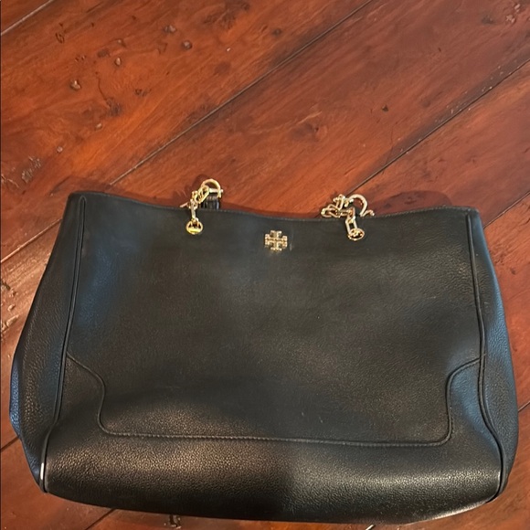 Tory Burch Marsden Black Leather Tote w/Gold Hardware - Picture 3 of 8